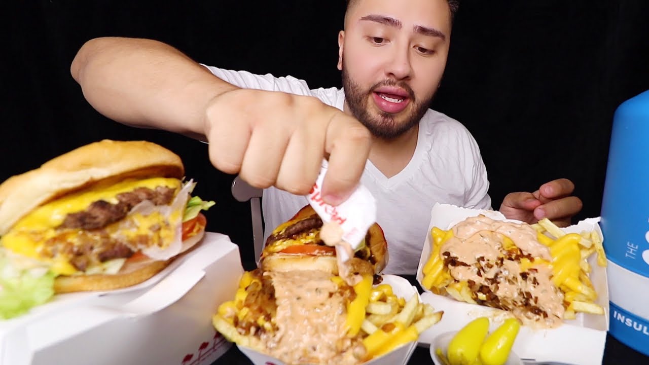 Картофель фри в зверином стиле + двойной двойной бургер от MUKBANG 먹방 | Eating Show