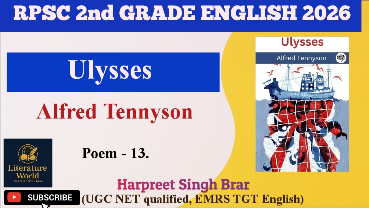 Ulysses by Alfred Tennyson RPSC 2nd Grade English 2026 || critical analysis in hindi Harpreet Brar