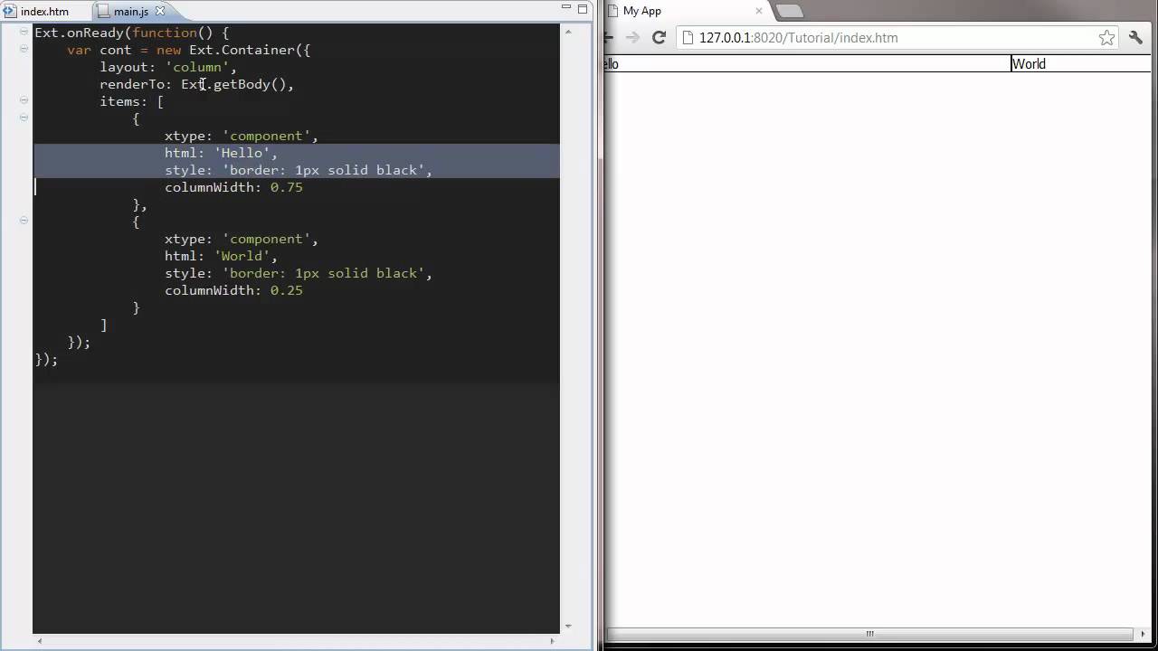 Ext JS 4 Component, Container and Layout Fundamentals