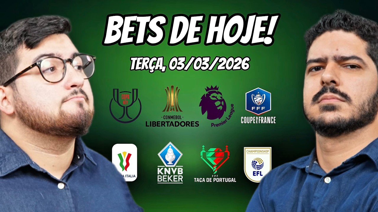 Palpites de Futebol para 03/03/2026 (terça) - Análises + Bilhete Pronto | Bets de Hoje