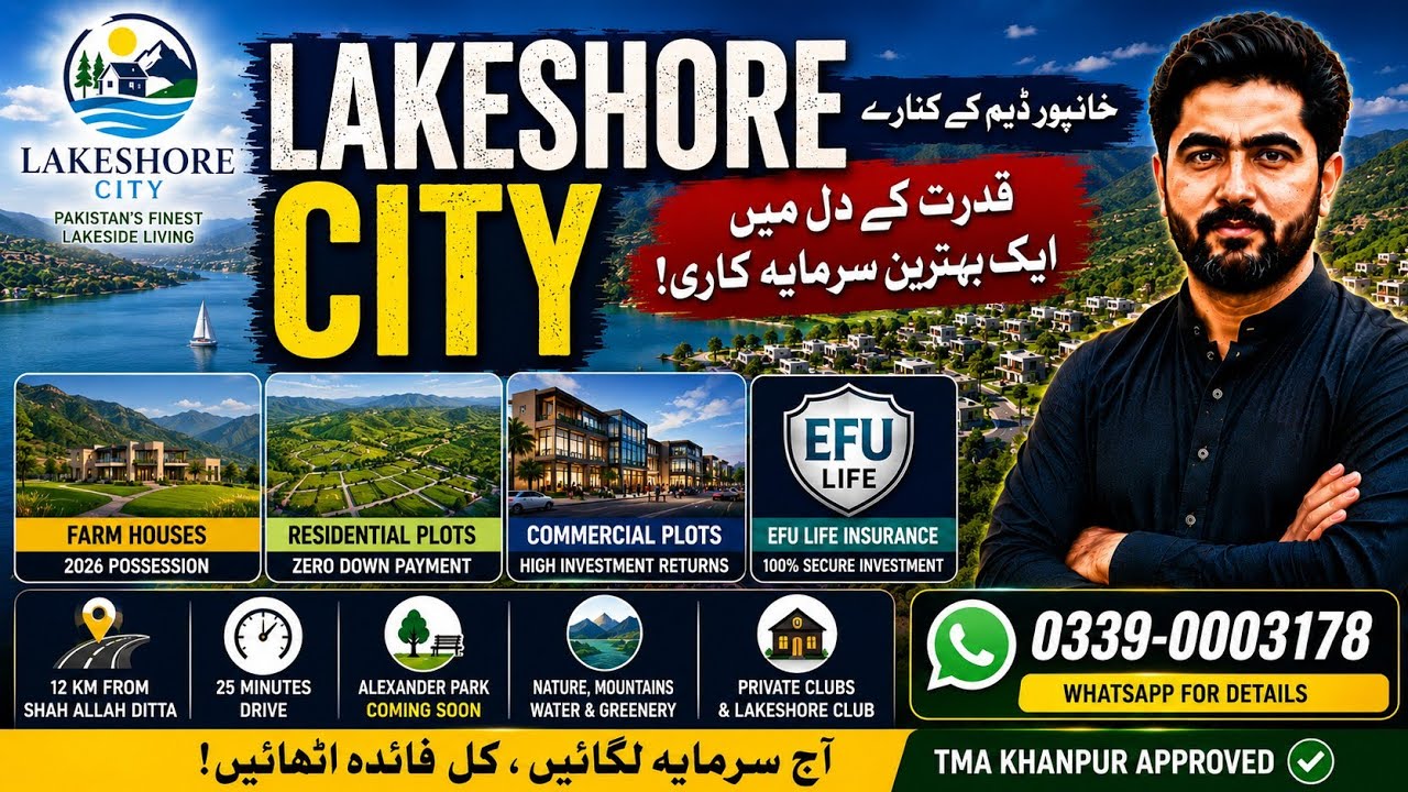 Lakeshore City Khanpur Dam | Zero Down Payment Investment Opportunity 2026
