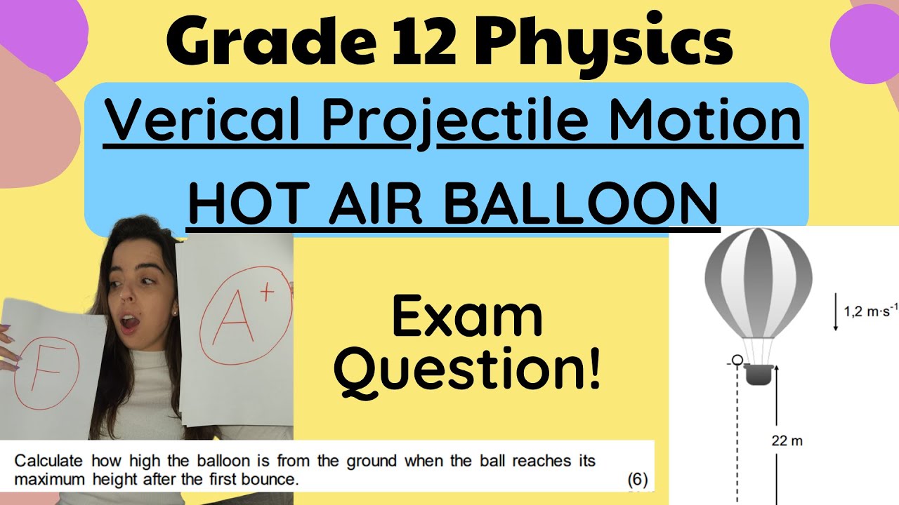Hot Air Balloon Vertical Projectile Motion Exam Question