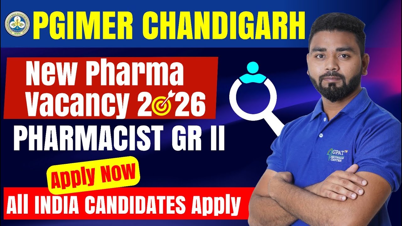 PGIMER Pharmacist Grade-II Vacancy 2026 | Group C Recruitment | Apply Online #job  #pharmacycareer