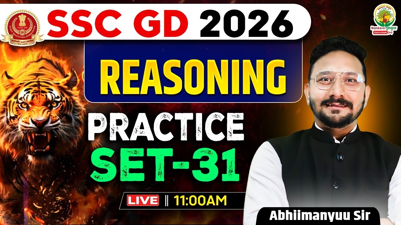 SSC GD Reasoning Practice Set 31 | Reasoning Top 1000 Questions | Abhimanyu Sir