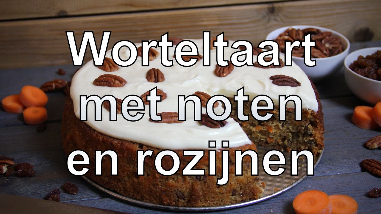 Worteltaart met noten en rozijnen recept