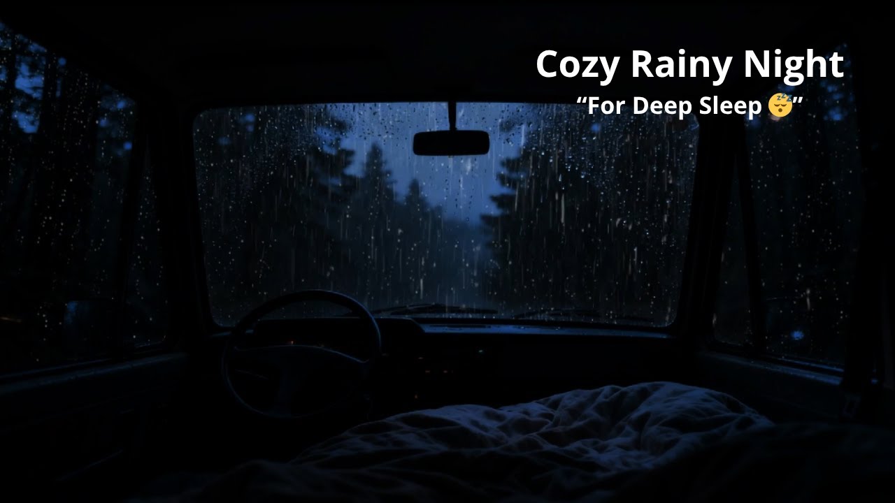Sleep Quickly 🌧️ Heavy Rain on Van Roof – Deep Sleep & Cozy Night Ambience 😴