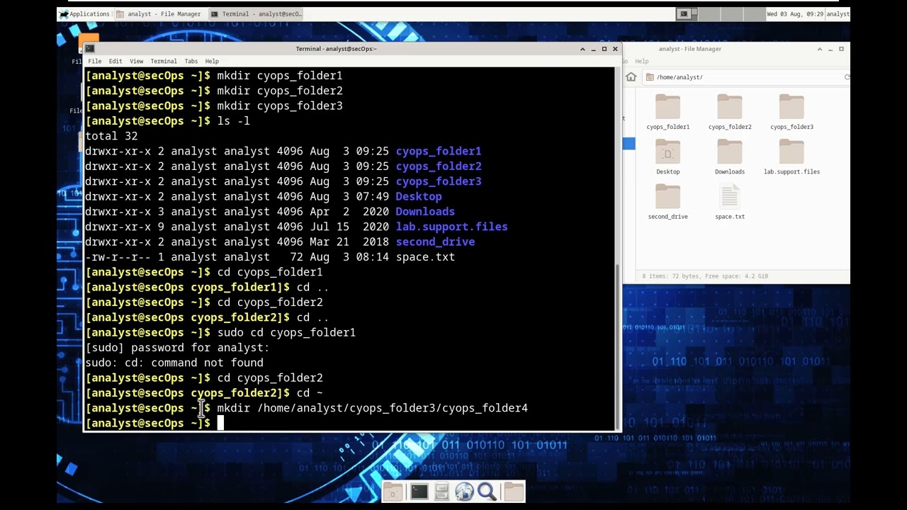 Cisco - CyberOps Associate - Лабораторная работа 4.2.7 - Знакомство с оболочкой Linux