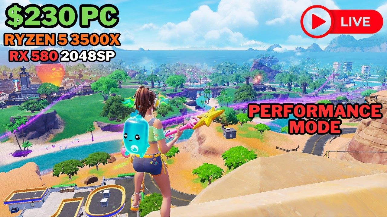 🔴- Fortnite On A $230 Gaming PC | Ryzen 5 3500X + RX 580 (2048SP) | 1080p Performance Mode | Join Up