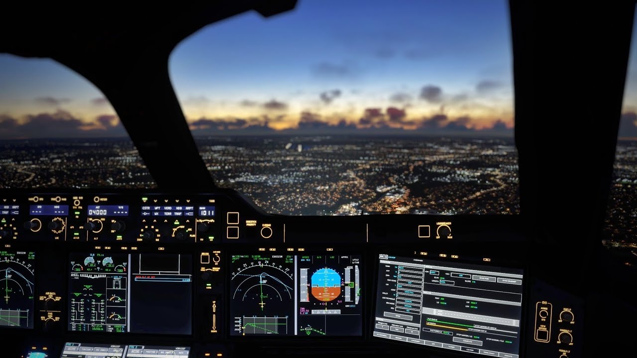 A350 evening landing at Manchester | MSFS