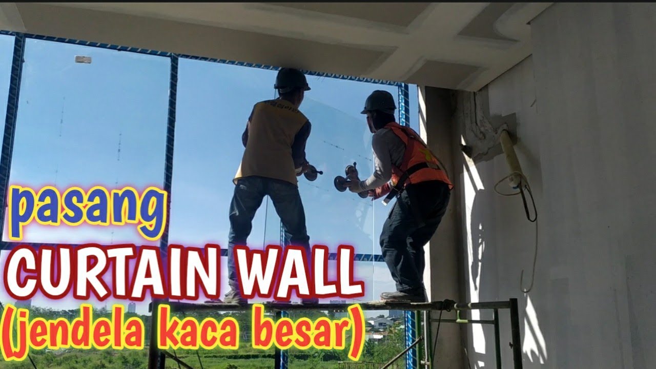 как установить навесные стены / большие стеклянные окна