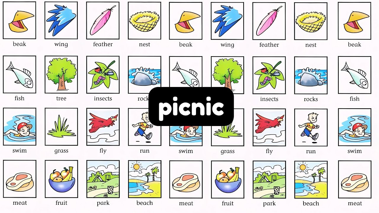 Pictionary word list 2024 :: 8 - Picnic