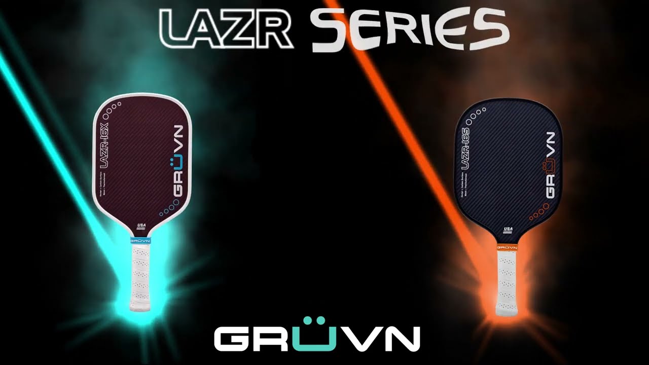 GRUVN LAZR-16X LAZR-16S Pickleball Paddles Kevlar Carbon Fiber Laser Thermoformed GR&Uuml;VN