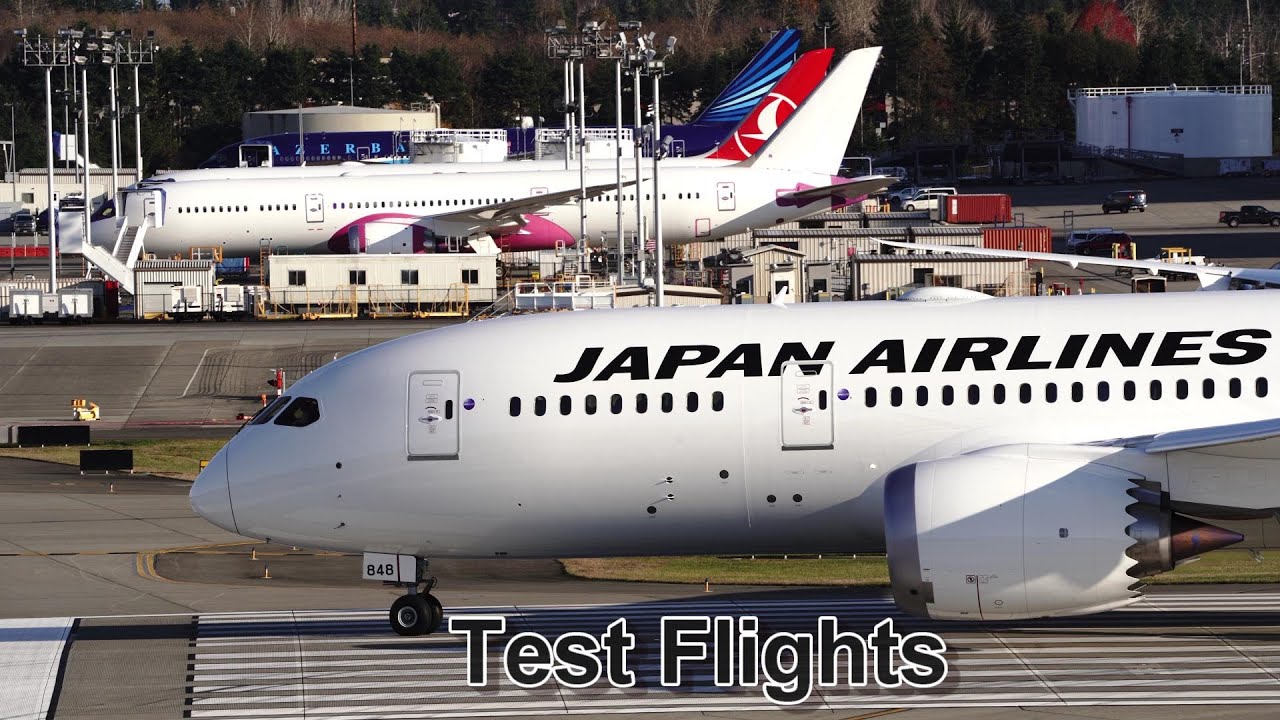 Paine Field Boeing Factory Plane Spotting Compilation RTO RAT Test ATC JAL Silk Air Max 737