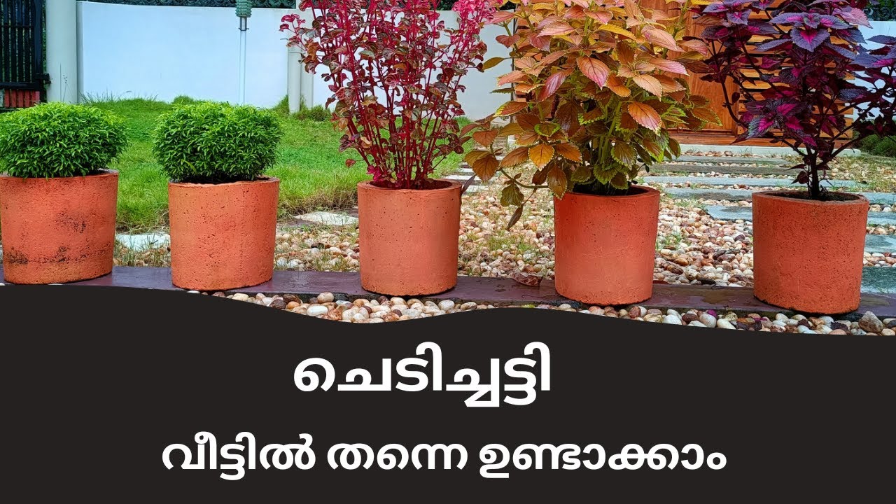 Chedi Chatti Making Malayalam | Flower Pot Making | How to make cement flower pot at home