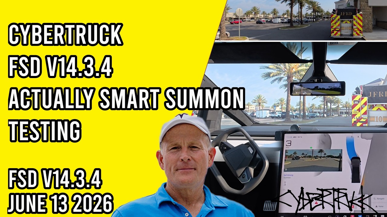 FSD v14.3.4 - Тестирование функции Smart Summon для Cybertruck