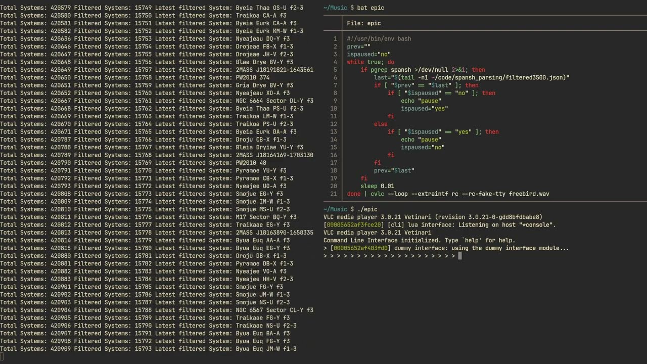 Free Bird but only when my Spansh dump parser is in a specific area of the galaxy