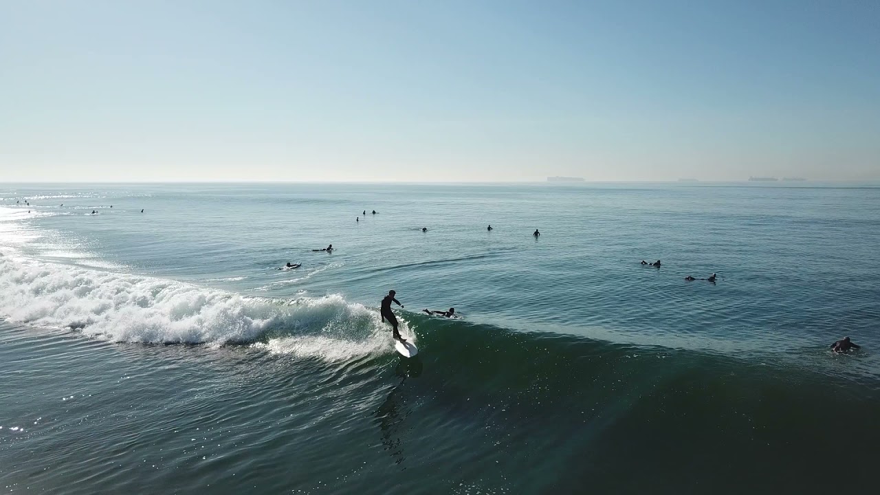 Huntington Beach Cliffs 11-15-21 Surfing Drone view