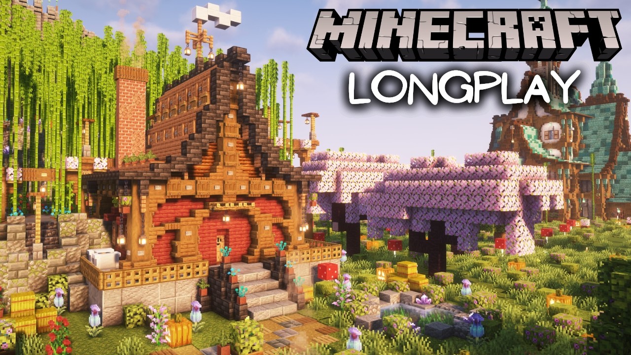 Minecraft Relaxing Longplay - Building a Small House and Pond (No Commentary)