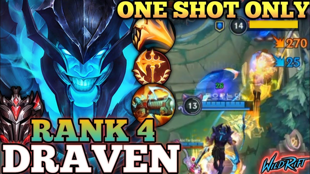 DRAVEN BRUTAL ONE SHOT ERASE! 100% CRIT. BUILD - TOP 4 GLOBAL DRAVEN BY 돈으로는 당신을 살 수 없어요 - WILD RIFT