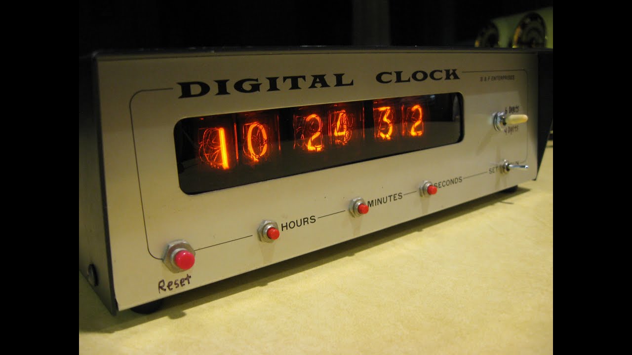 The Vintage B&F Enterprises Digital Clock 1972 Kit ZM1000 Nixie Tube Clock 7400 TTL