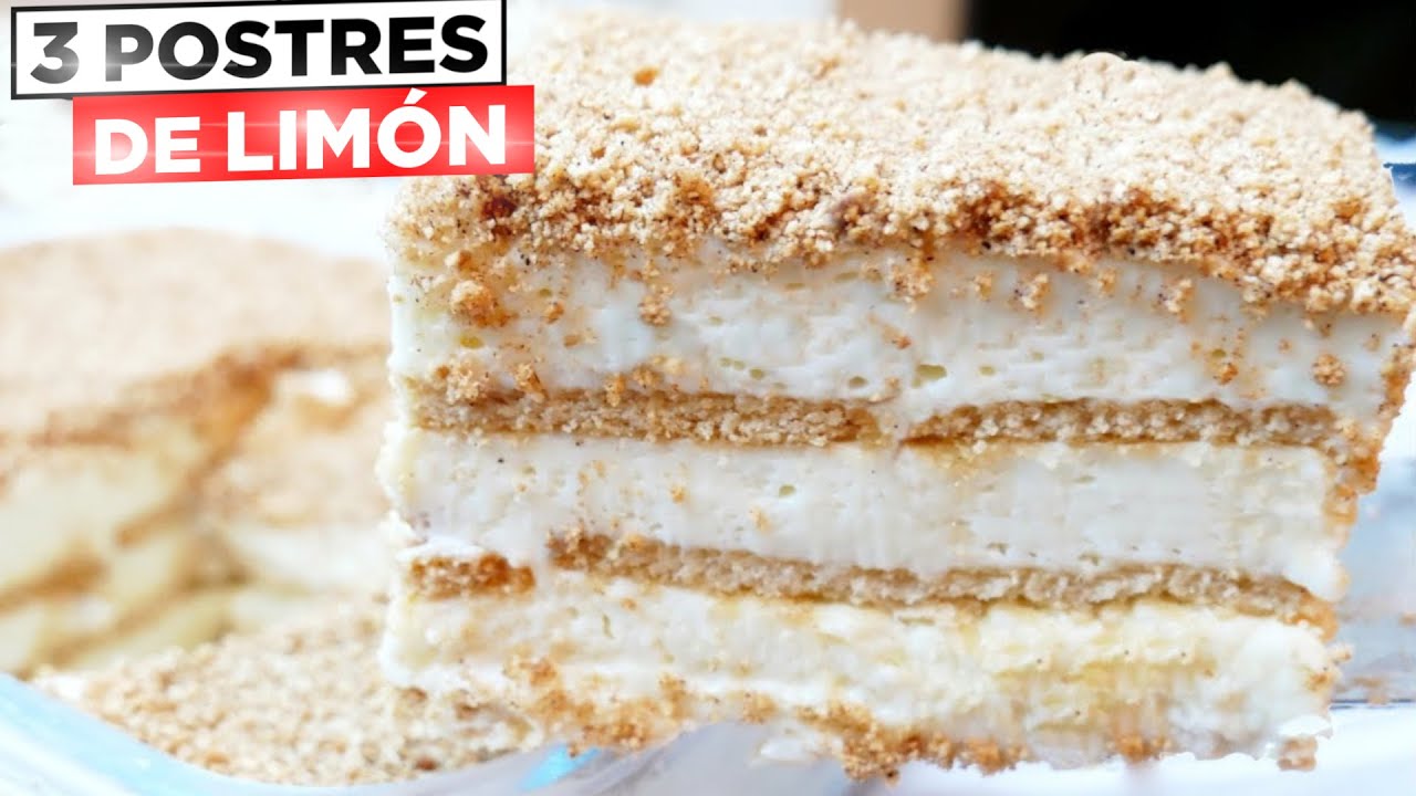 3 POSTRES con LIM&Oacute;N 🍋 y POQU&Iacute;SIMO TRABAJO 🍰🍪 RECETAS FRESCAS, DULCES y F&Aacute;CILES