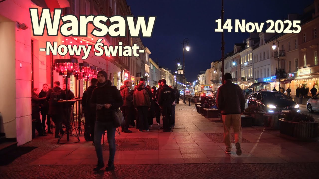 Autumn Walk Warsaw Nowy Świat Poland - 14 November 2025 | Walking Tour