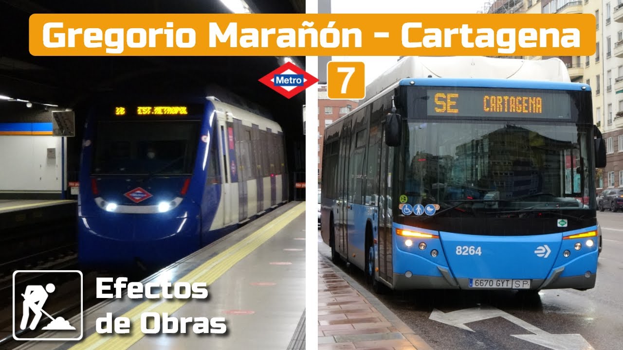 Obras en el tramo Gregorio Marañón - Cartagena de línea 7 | Efectos de Obras