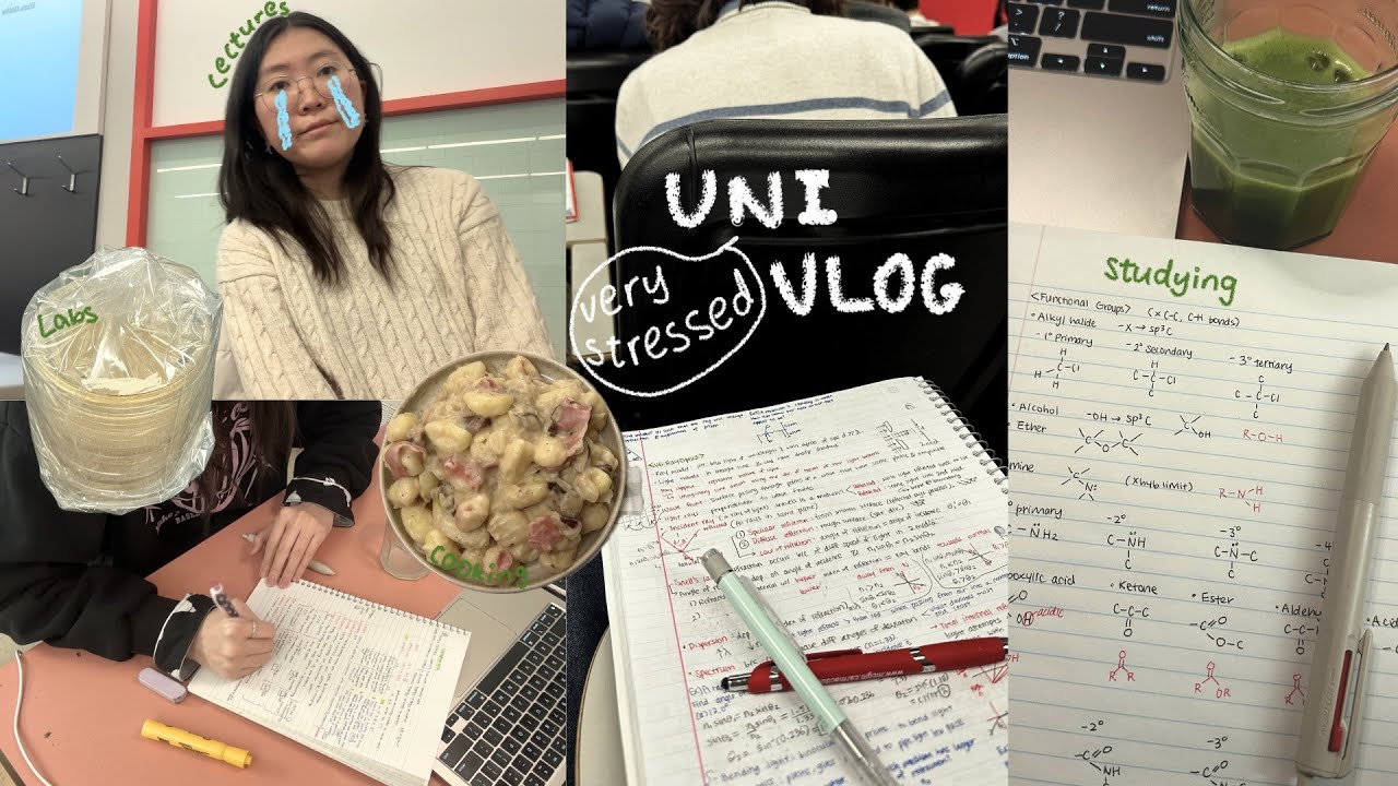 stressful productive uni vlog📝 | introvert diary | labs, study, matcha, journal, burn out, cookin ◡̈