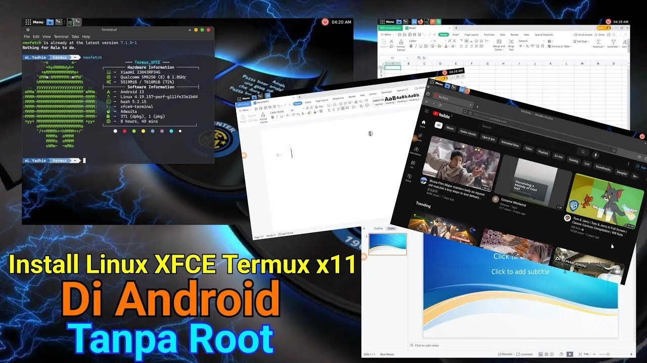 Update | Cara Install Linux XFCE Termux x11, Libre, dan WPS Office di Smartphone Android Tanpa Root