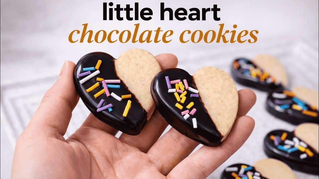 Little Heart Chocolate Cookies 🍪💕 | Bakery-Style Cookies | Eggless Cookies