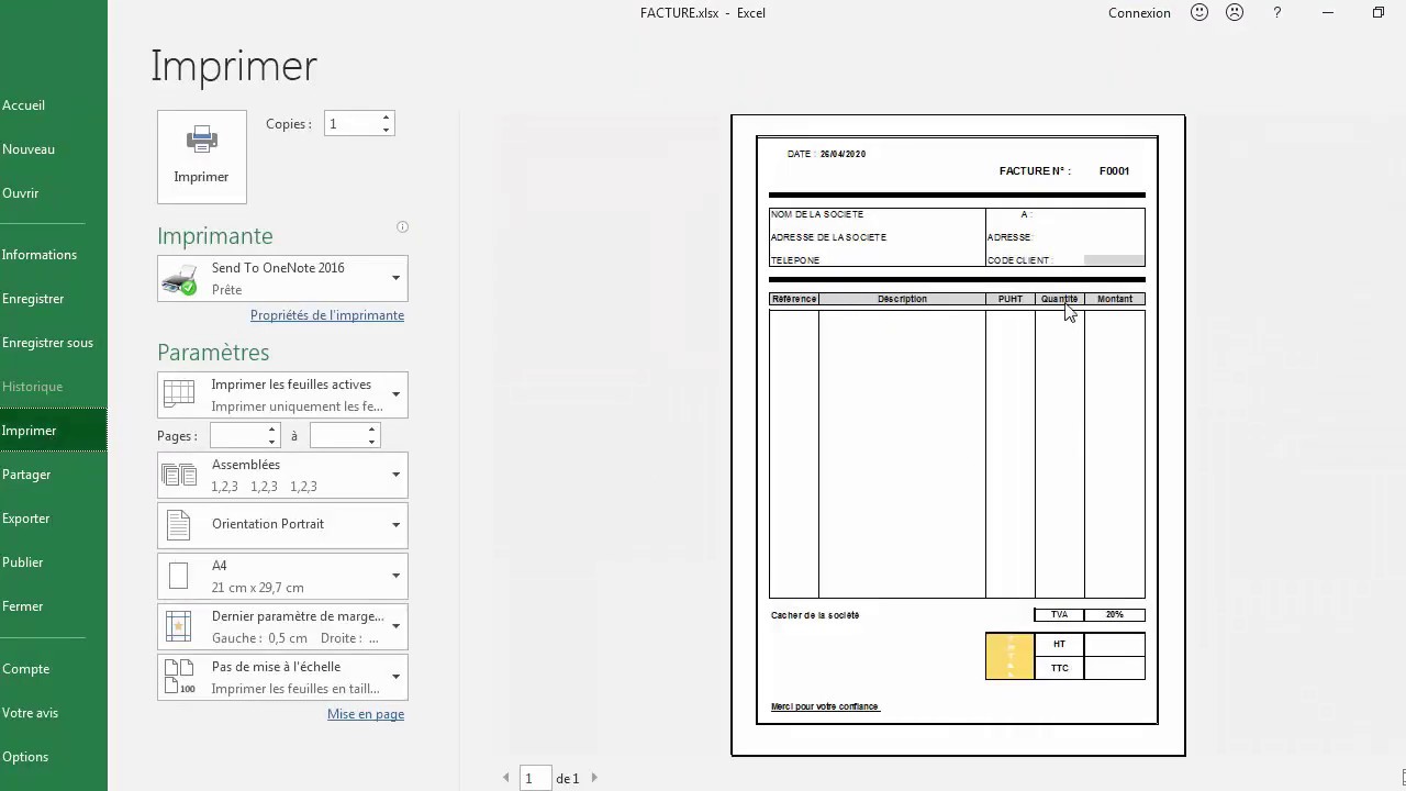 Facture en Microsoft Excel  (Avec saisie automatique et import des clients)