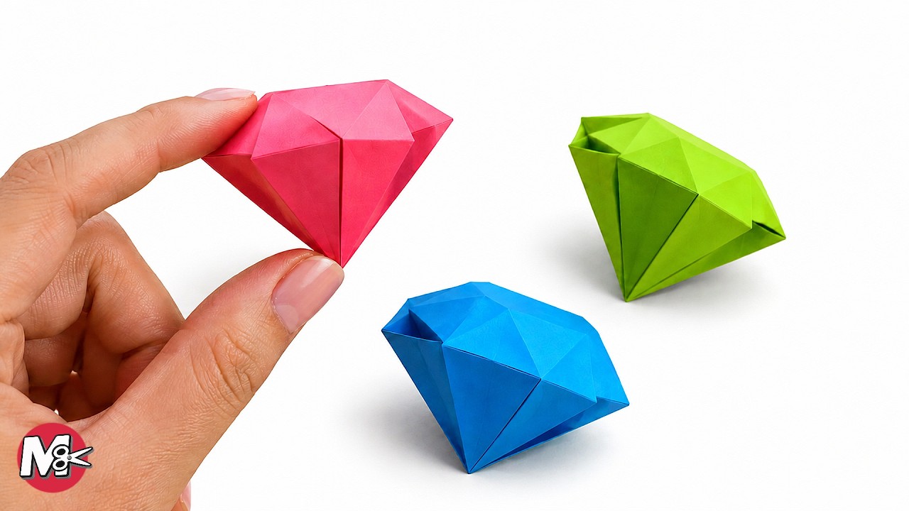 ► Como hacer un DIAMANTE DE PAPEL en 1 MINUTO! 💎