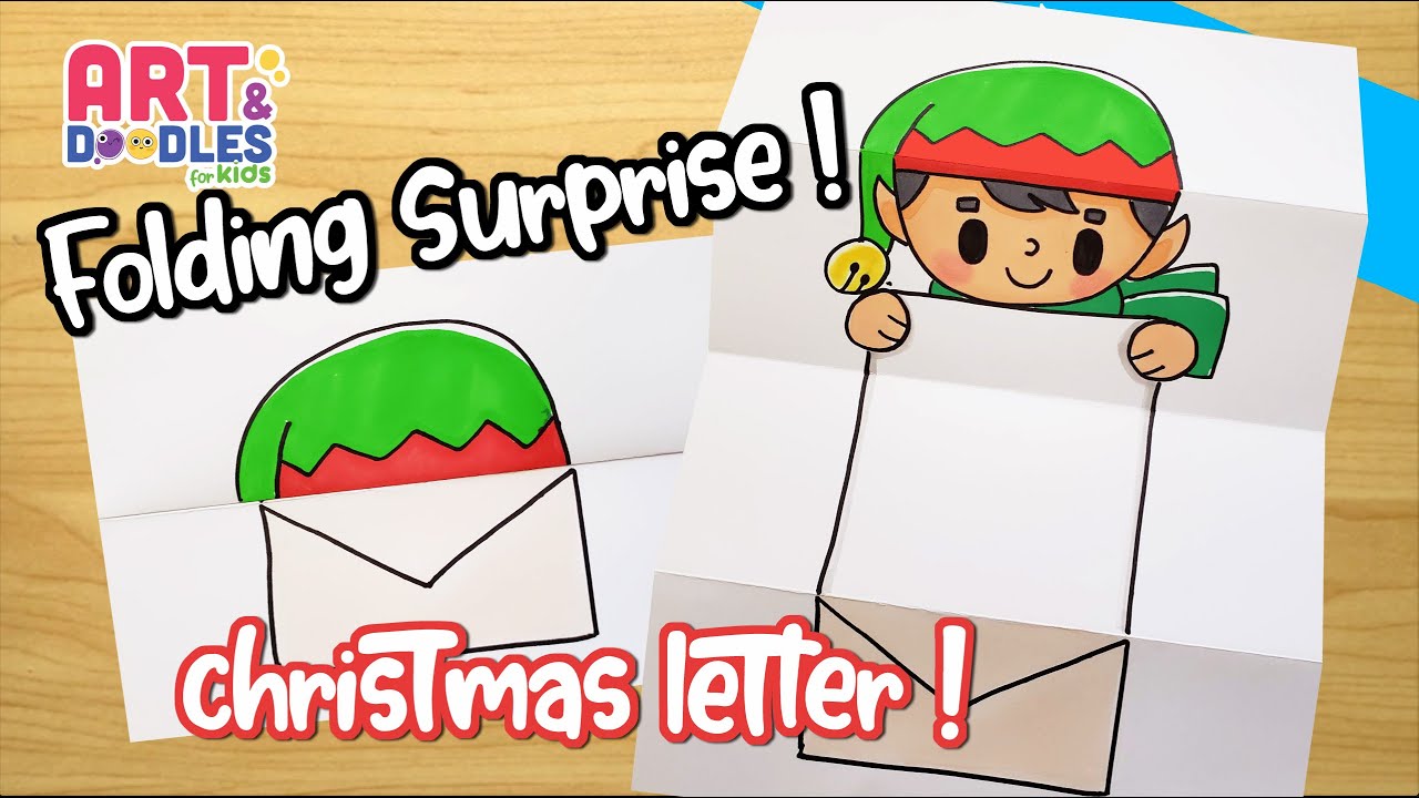 How to draw a LETTER for CHRISTMAS | FOLDING SURPRISE | Art and doodles for kids