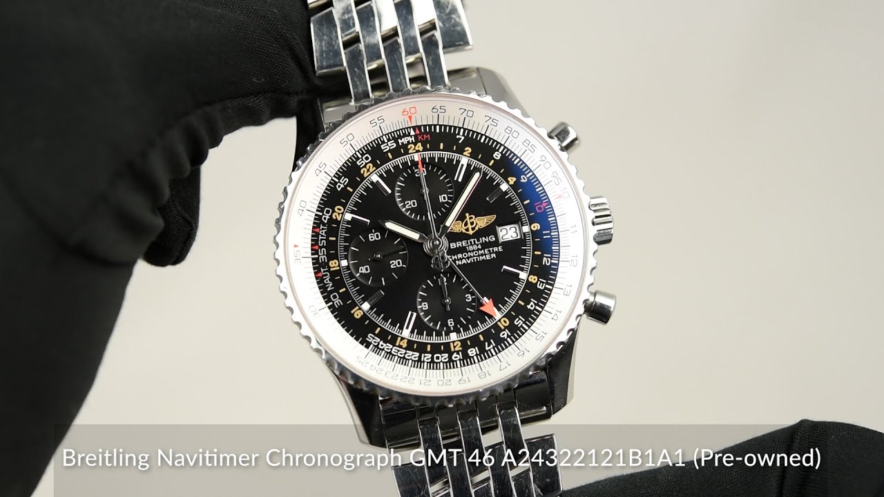 Breitling Navitimer Chronograph GMT 46 A24322121B1A1 (Pre-owned)