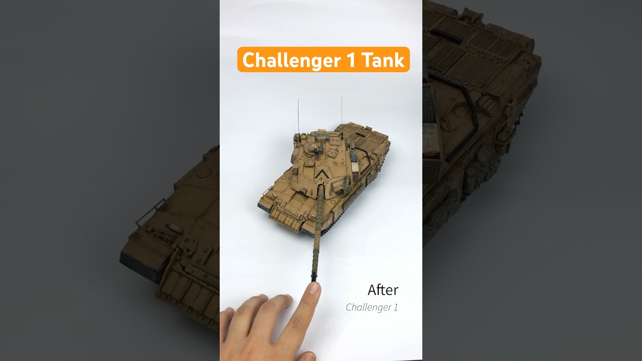 Challenger 1 tank Scale Model before after process of painting (british tank)