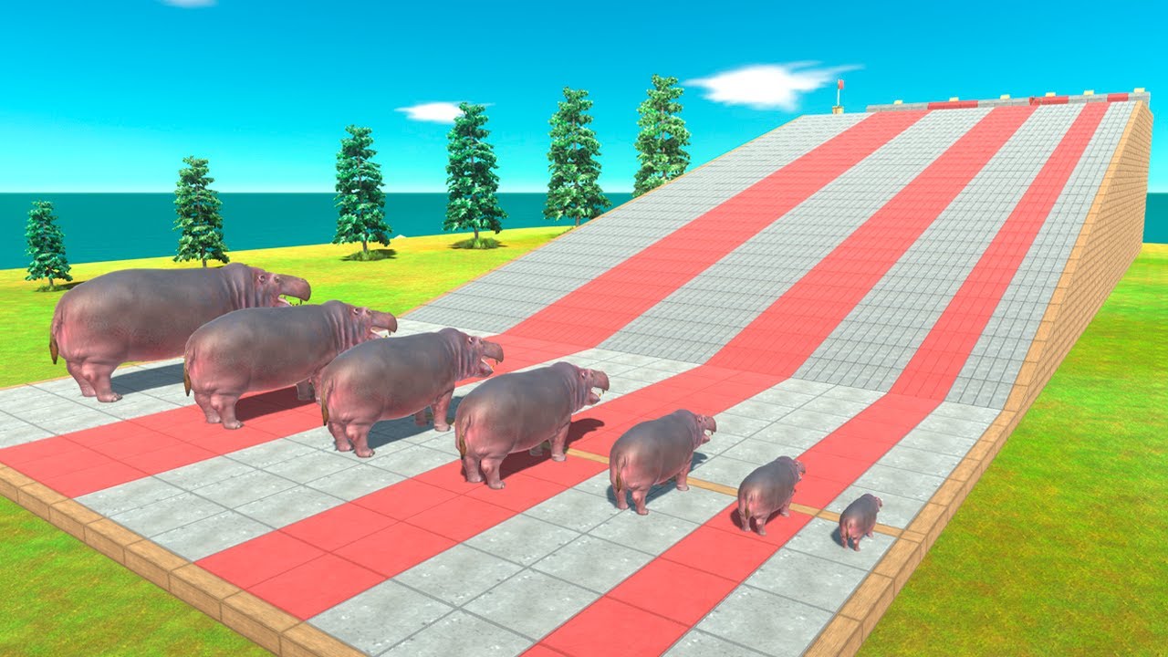 Animals of Different Sizes Climbing Race - Animal Revolt Battle Simulator