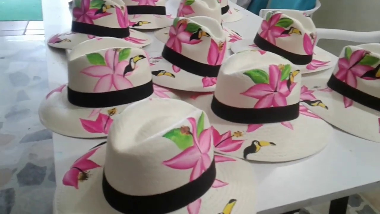 como pintar con PLANTILLA sombreros pintados a mano