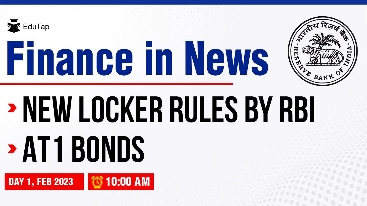 Finance Current Affairs | RBI New Locker Rules | Yes bank AT1 bonds latest news | RBI, SEBI, NABARD