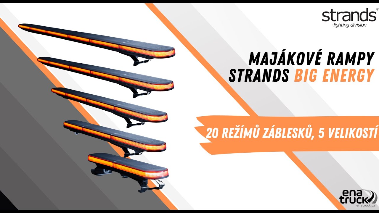 LED majáková rampa STRANDS BIG ENERGY s 20 režimy záblesků