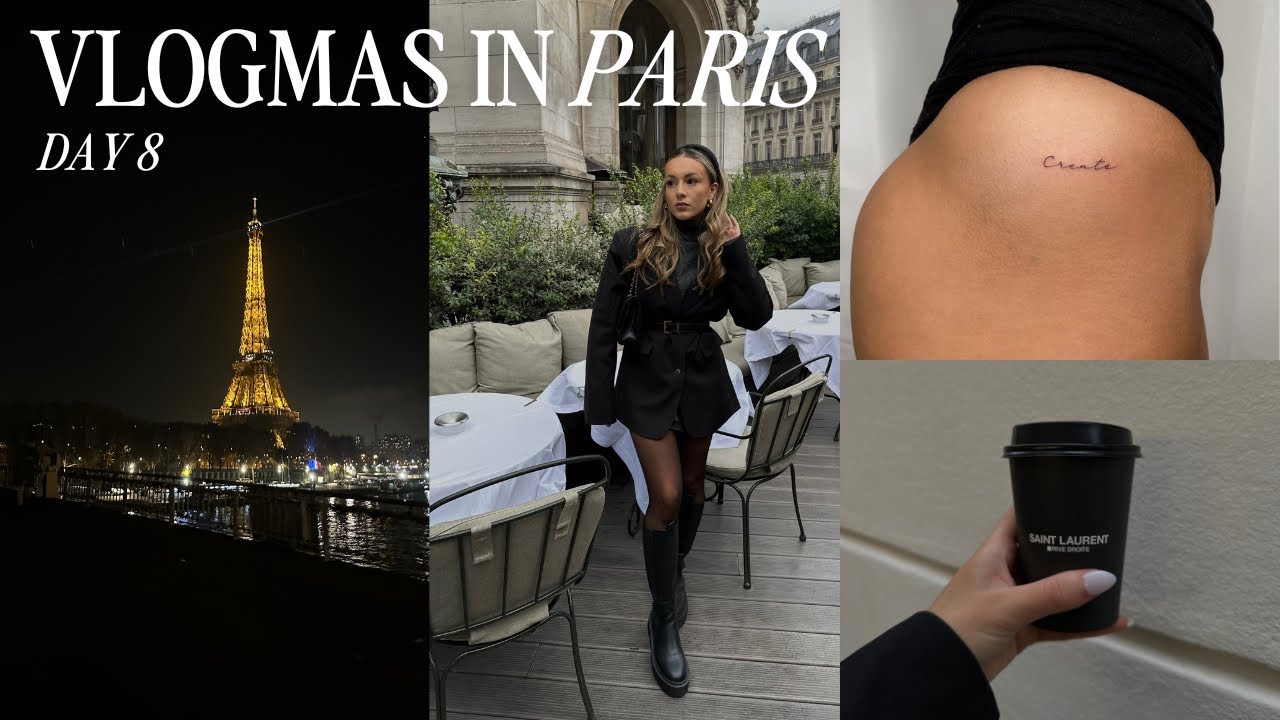 VLOGMAS DAY 8 | get a tattoo with me in Paris, travel vlog 🥖✨