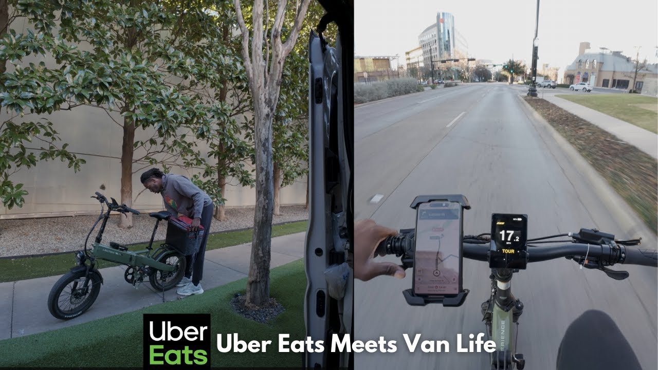I Tried Uber Eats in Downtown Dallas | Van Life Journey