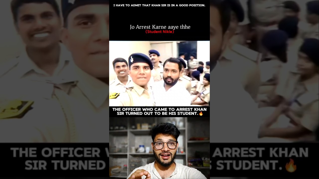 The officer who came to arrest Khan Sir turned out to be his student.🔥😱 #khansir #arrest #police