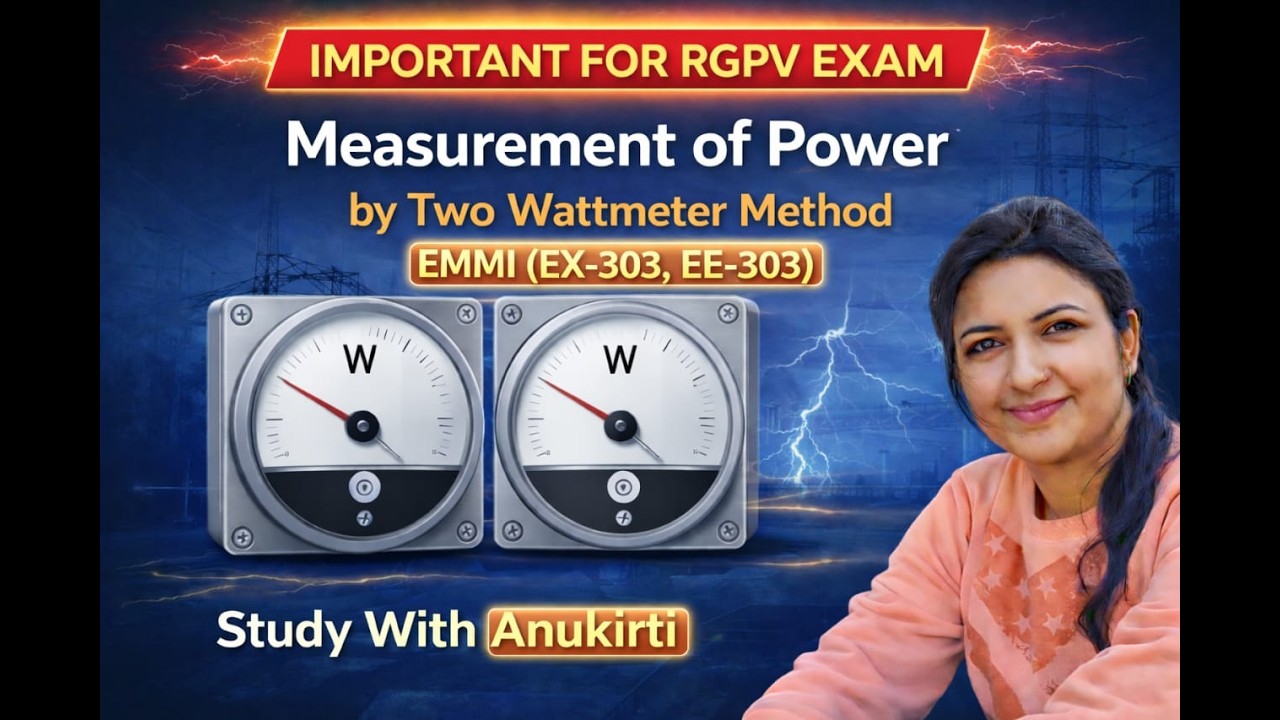 TWO WATTMETER METHOD |3-ϕ POWER MEASUREMENT | EMMI | EX303| EE303|#education #rgpvbhopal #electrical