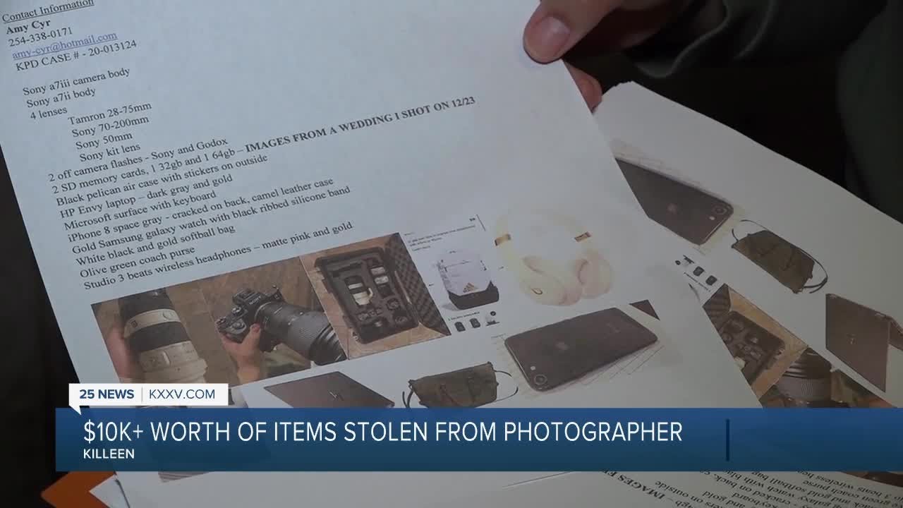Local photographer's equipment stolen on Christmas Eve, one day after shooting a wedding