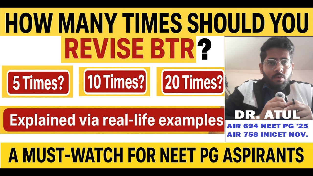 NEET PG/INICET 2026 | Сколько раз нужно пересматривать BTR? Истории из реальной жизни |(AIR 694 N...