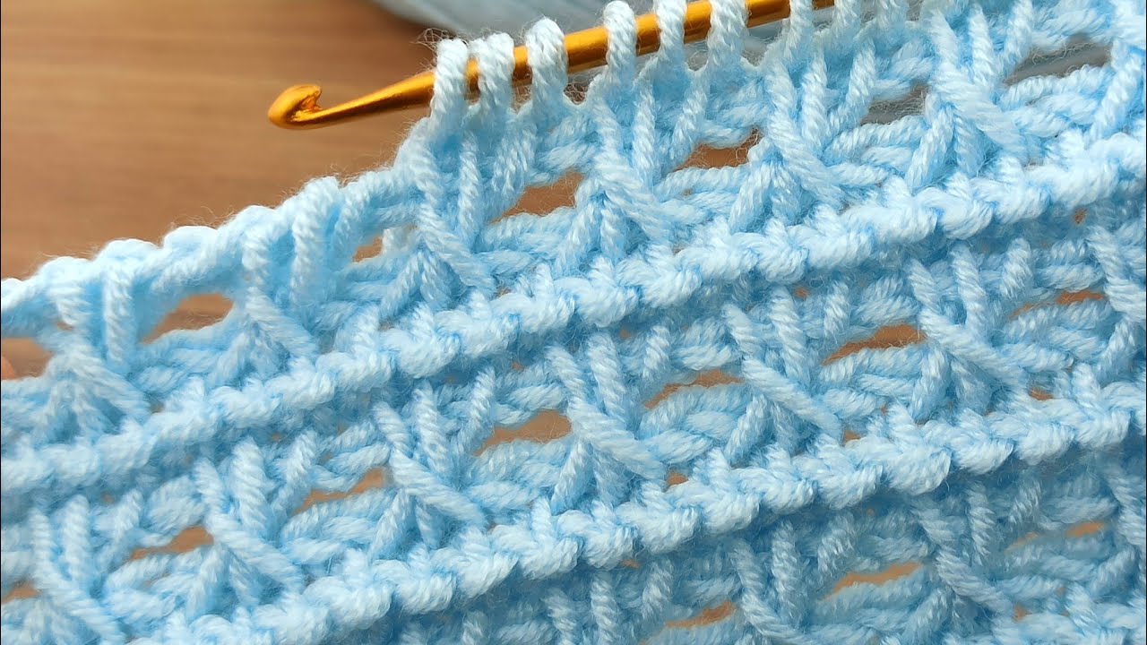 PERFECT👌💯 🤞Tasarım🤞 ~Trend~ Super Easy Tunisian Crochet Knitting for beginners online Tutorial