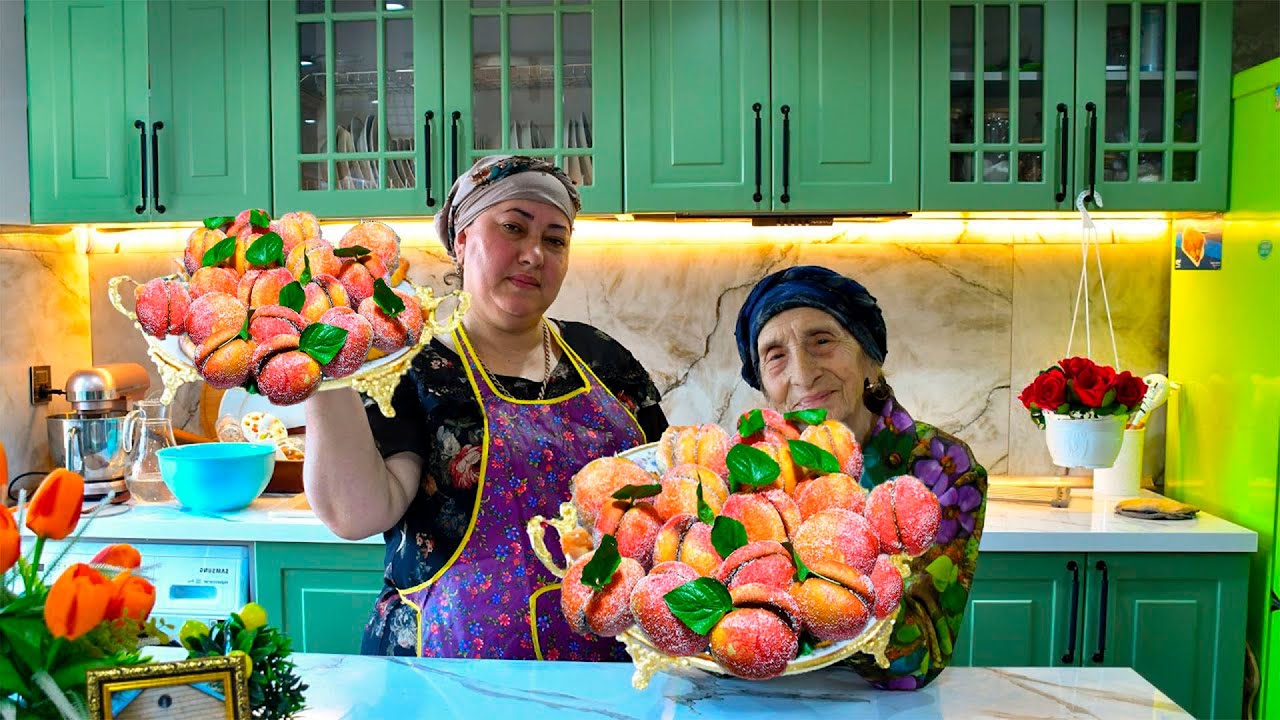 Готовим вкусные персиковые 🍑 конфеты с бабушкой Розa