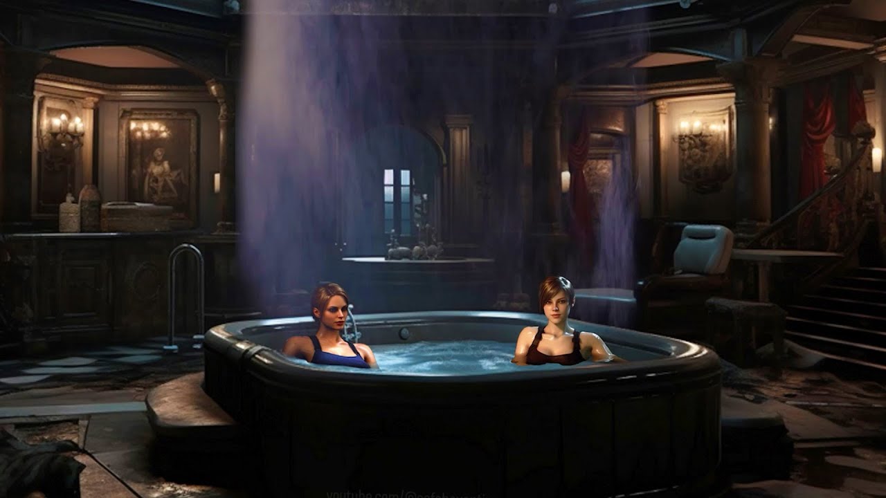 Relaxing Resident Evil 2 Inspired Music - Jill & Rebecca - Hot Tub Ambient Safe Room Retreat