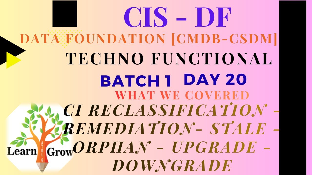 CIS-DF - Day20 -  CI Reclassification - Remediation- Stale - Orphan - Upgrade - Downgrade