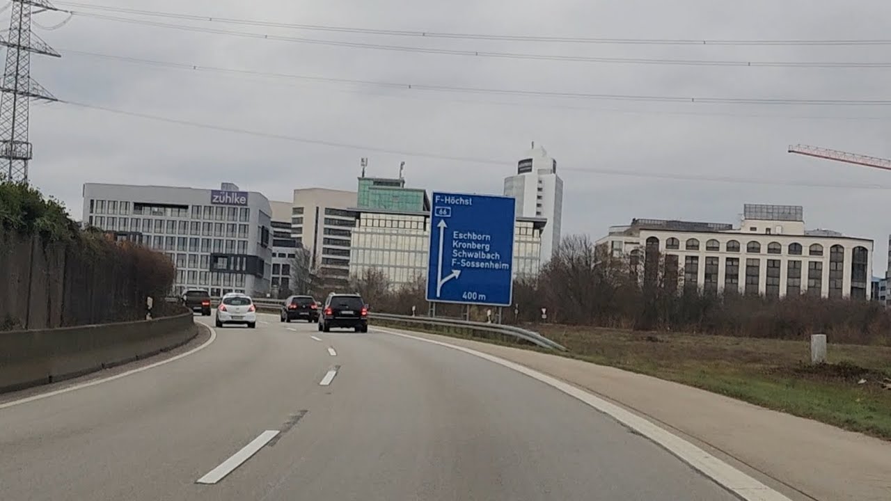 A drive from Frankfurt Airport view point to Steinbach over Highway A5 PLEASE LIKE&SUBSCRIBE 